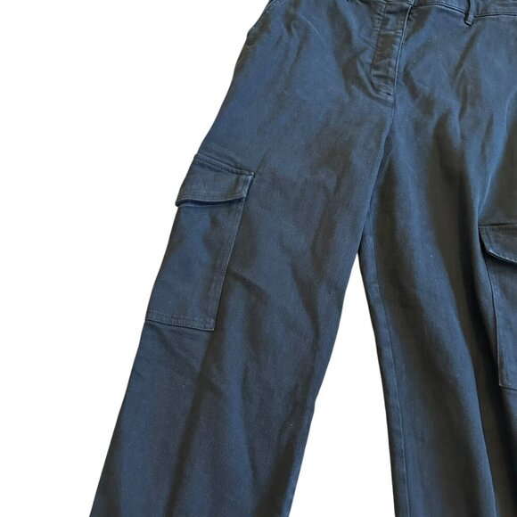 Wilfred Free Black Cargo Pants Wide Leg Adjustable With Utility Thick Size 10 - Picture 3 of 10